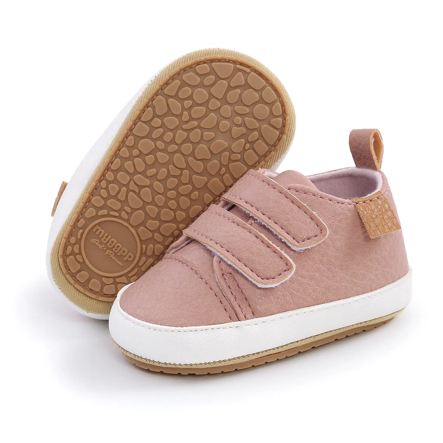 Baby Boy Girl PU Leather Shoes Magic Tape Anti-slip Sneakers