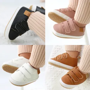 Baby Boy Girl PU Leather Shoes Magic Tape Anti-slip Sneakers