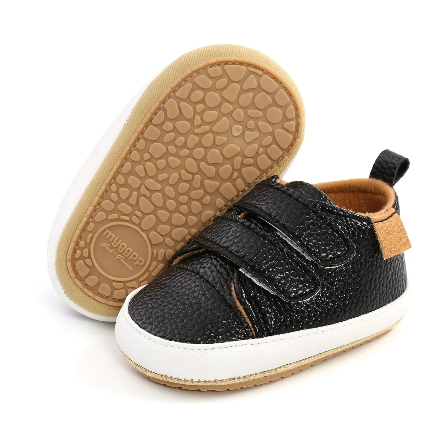 Baby Boy Girl PU Leather Shoes Magic Tape Anti-slip Sneakers