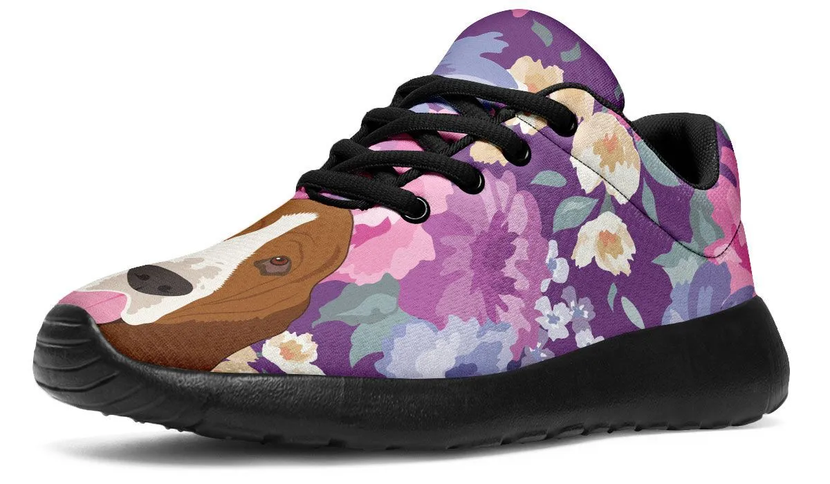 Basset Hound Dog Portrait Athletic Sneakers