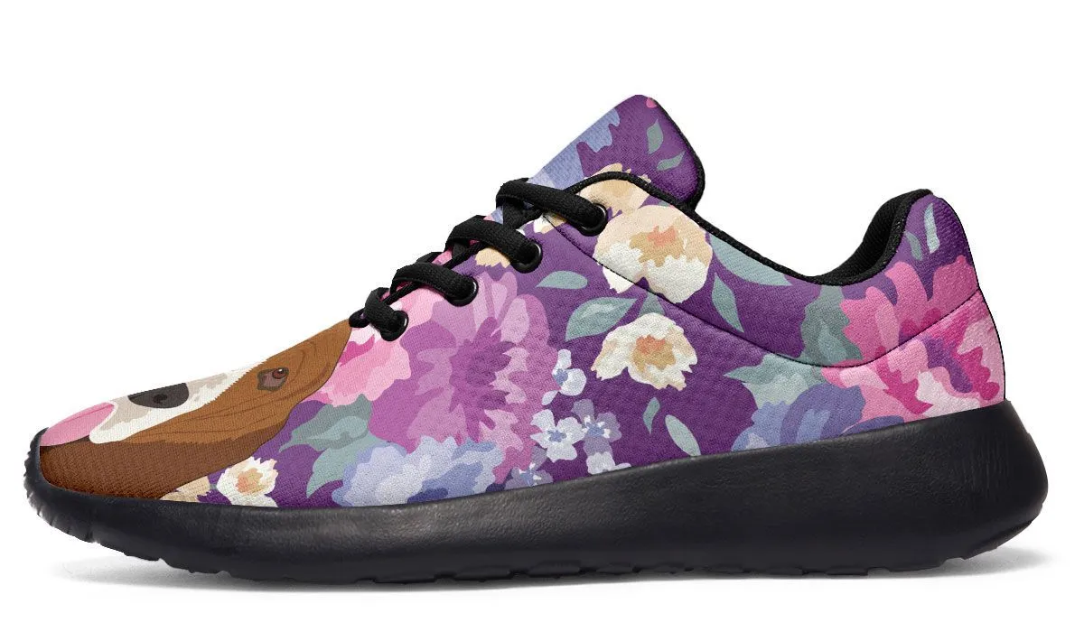 Basset Hound Dog Portrait Athletic Sneakers