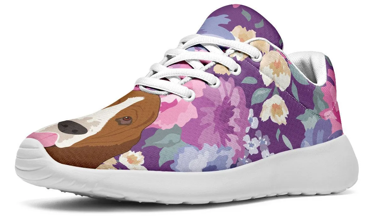Basset Hound Dog Portrait Athletic Sneakers
