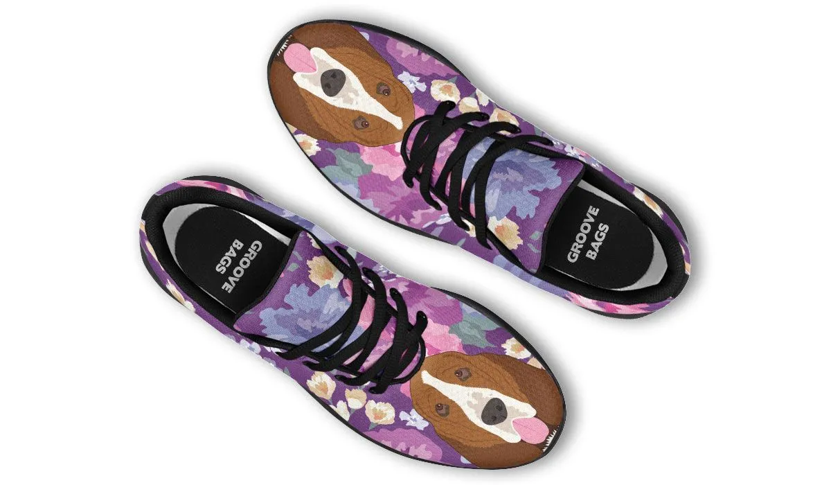 Basset Hound Dog Portrait Athletic Sneakers