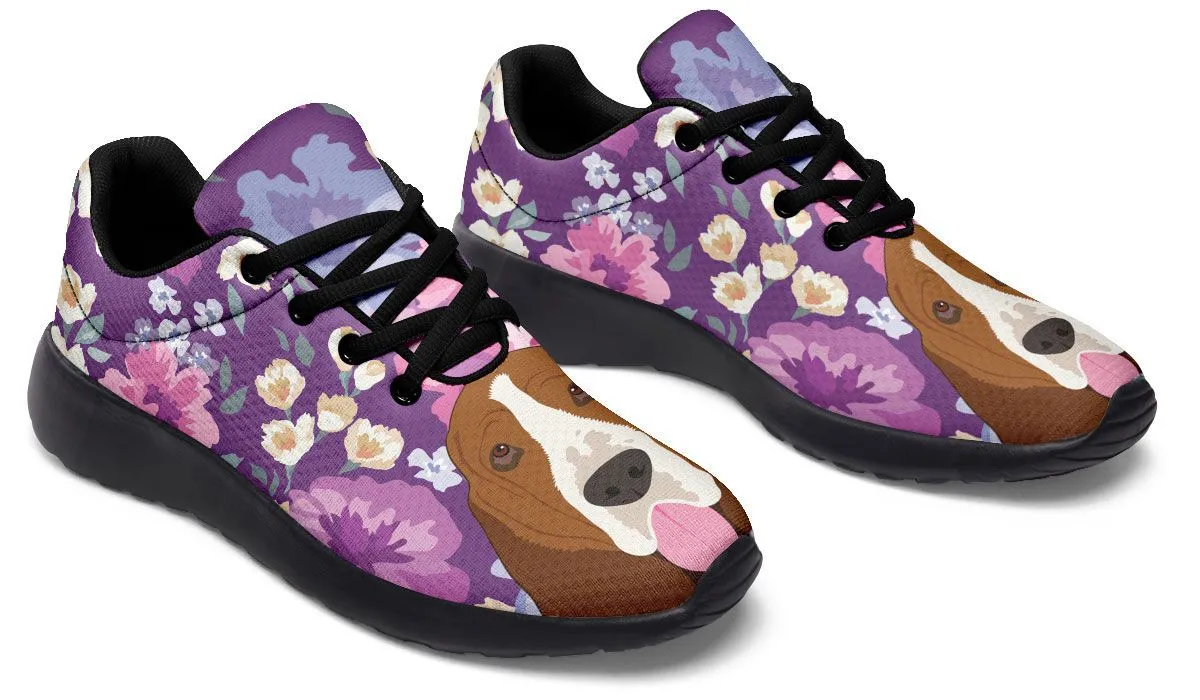 Basset Hound Dog Portrait Athletic Sneakers