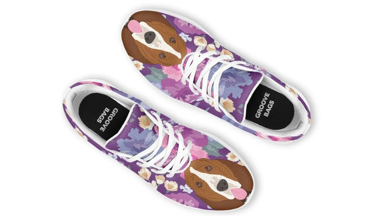Basset Hound Dog Portrait Athletic Sneakers