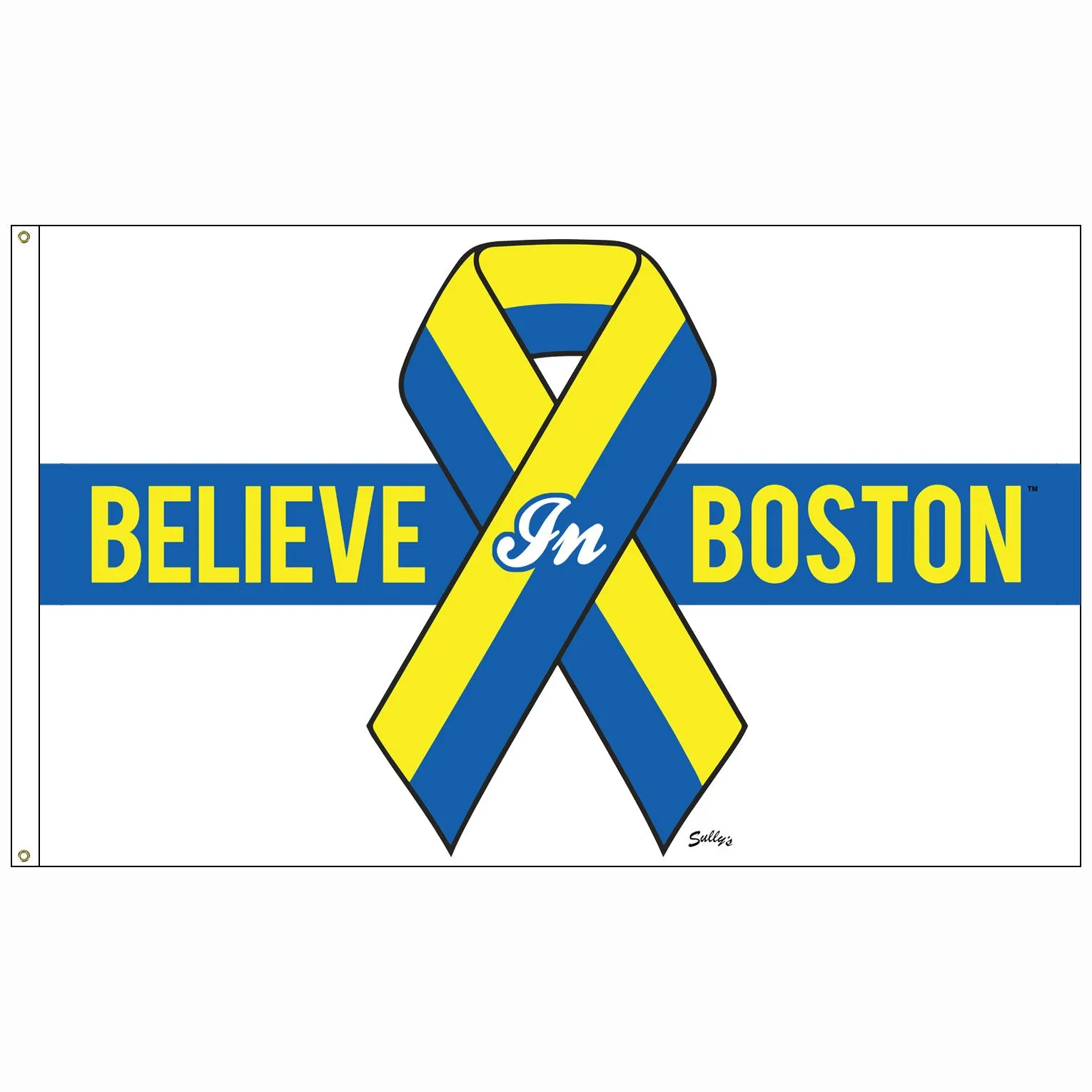 Believe in Boston - Blue & Yellow 24" x 36" Flag