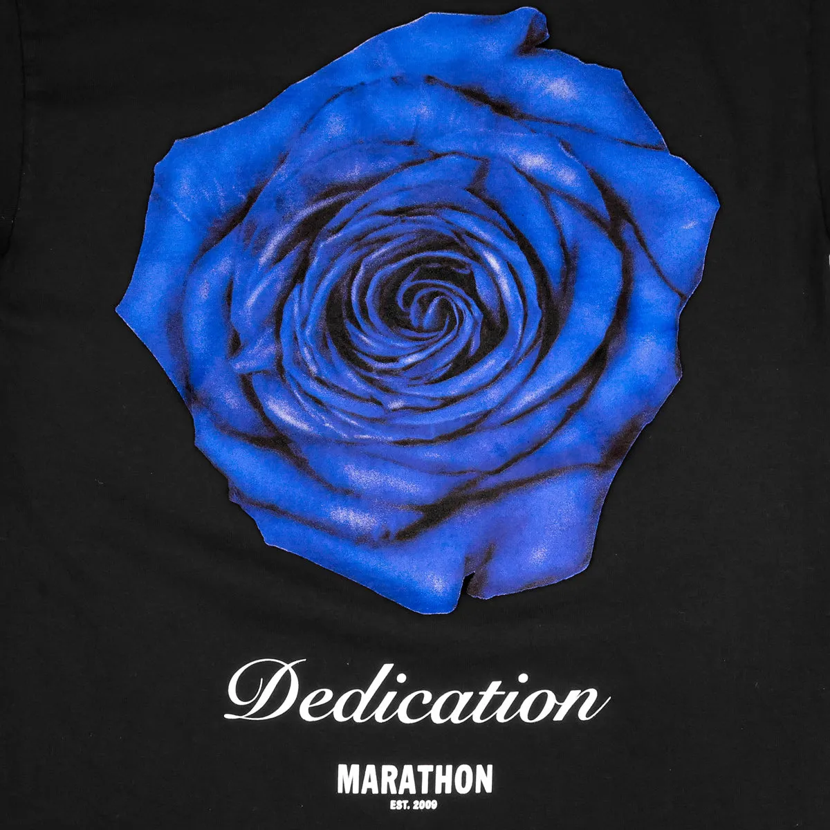 Blue Rose Dedication T-Shirt - Black