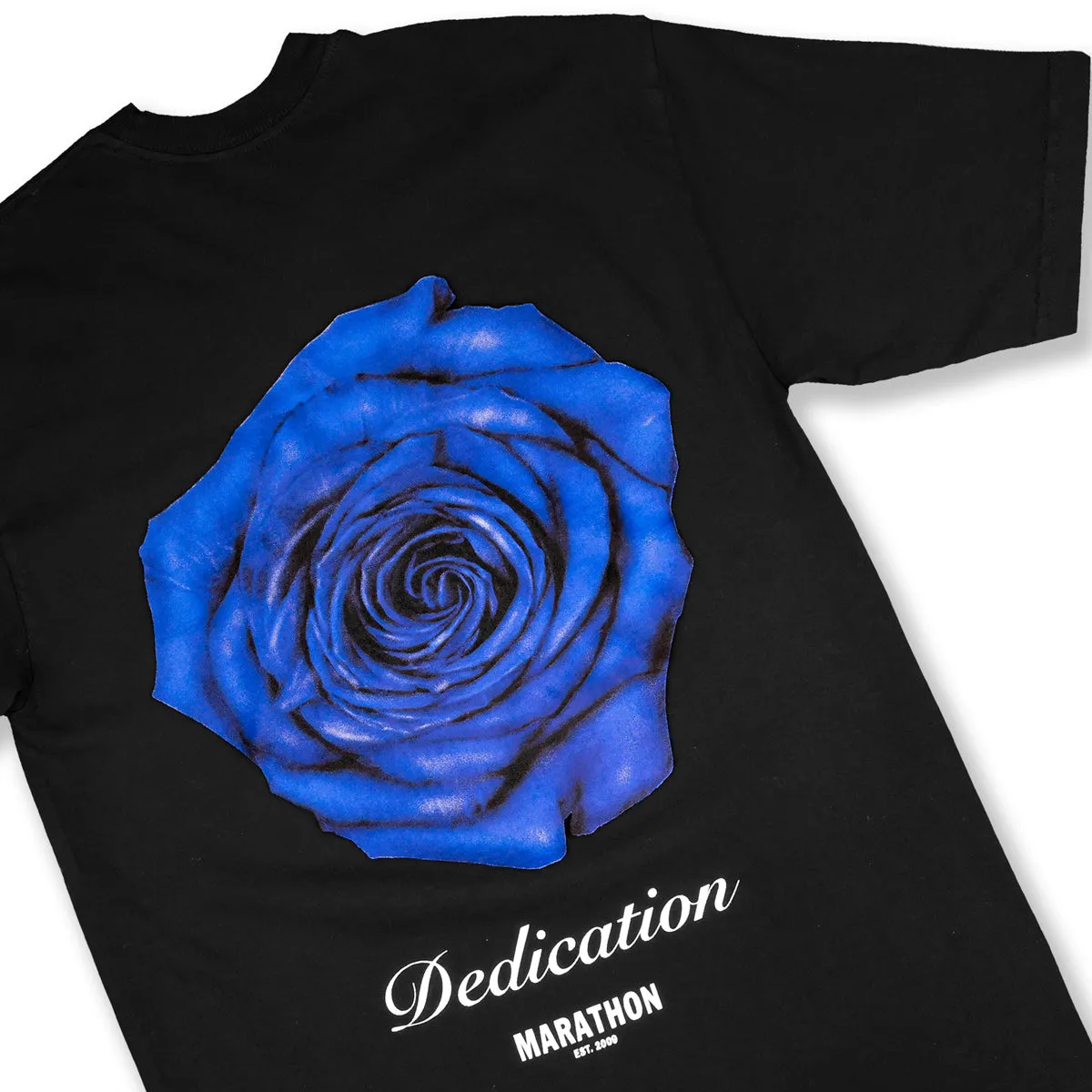 Blue Rose Dedication T-Shirt - Black