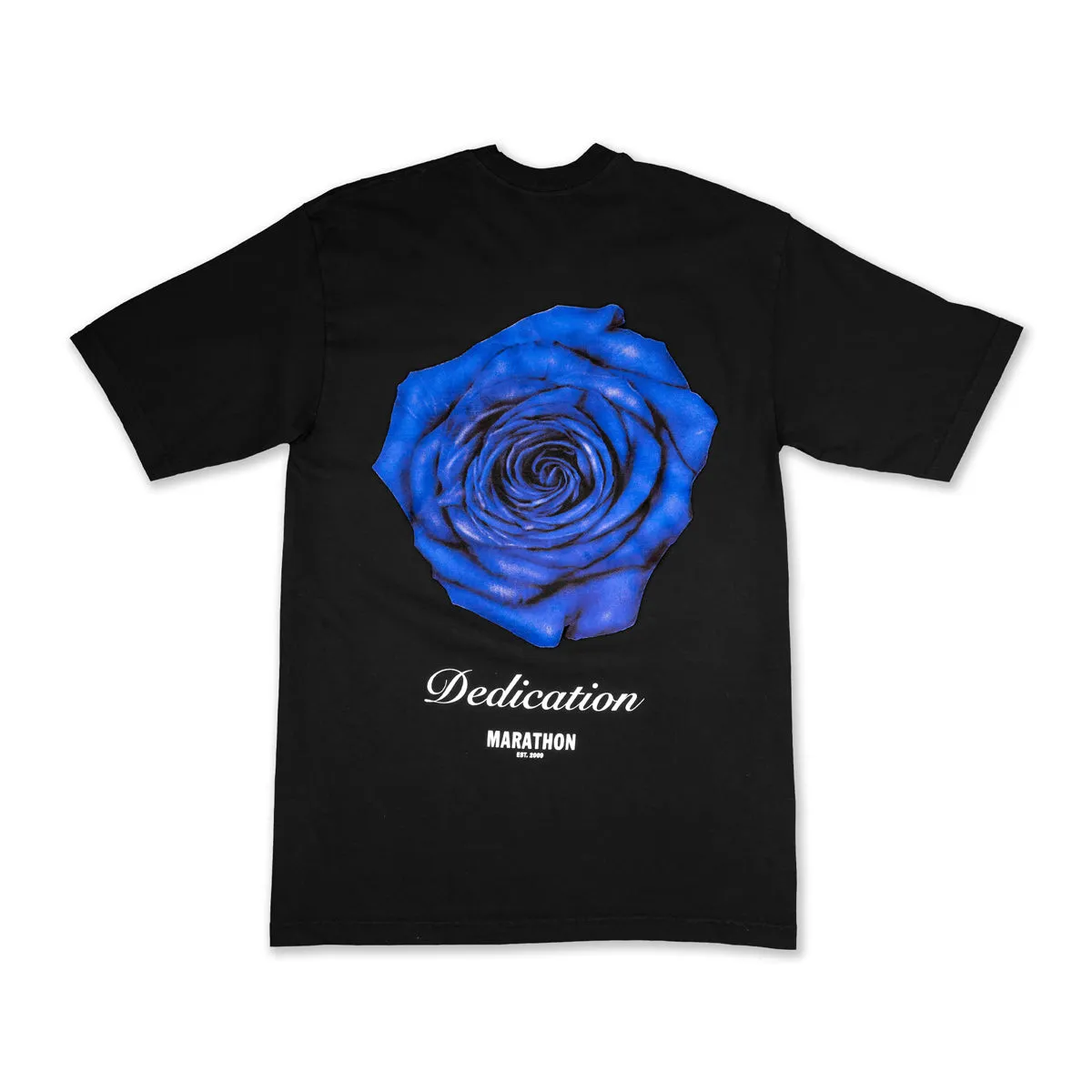 Blue Rose Dedication T-Shirt - Black
