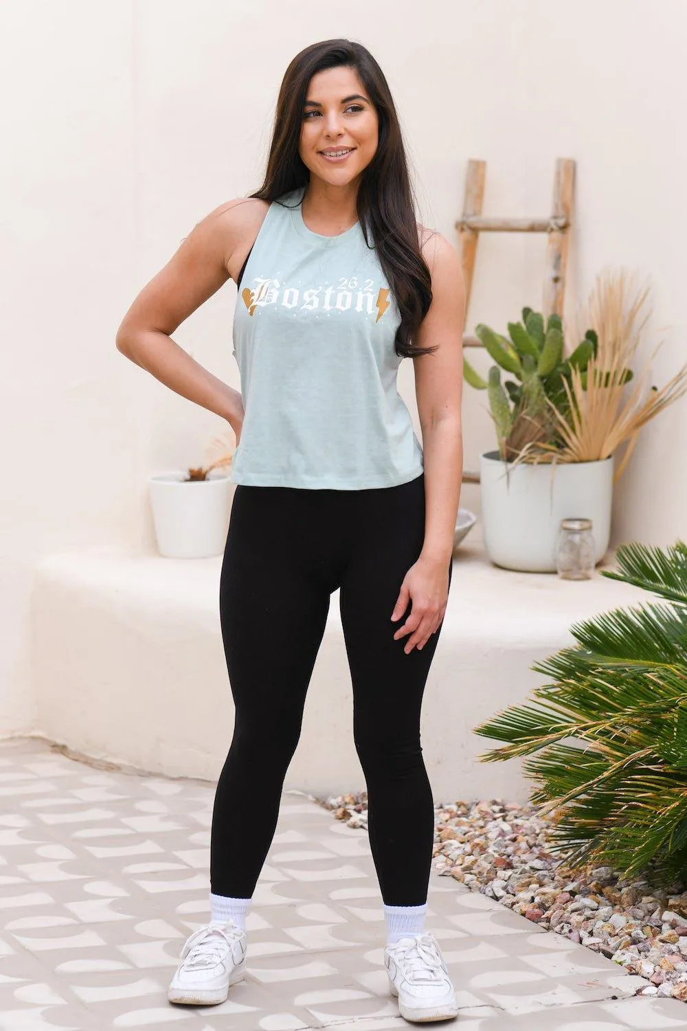 Boston 26.2 Racerback Crop Top