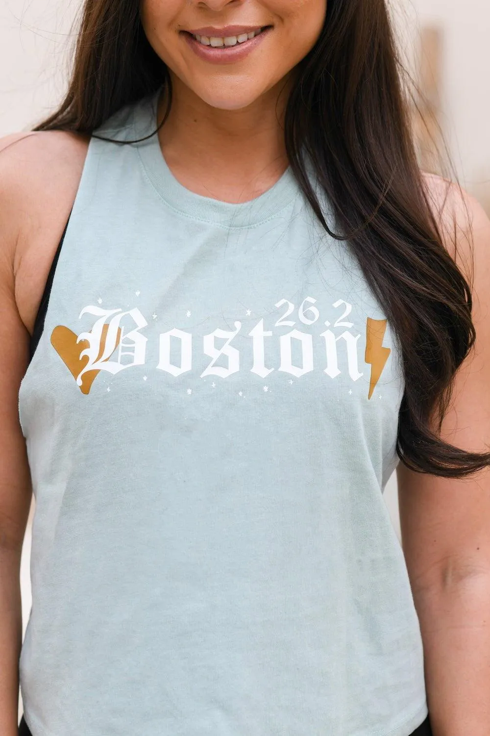 Boston 26.2 Racerback Crop Top