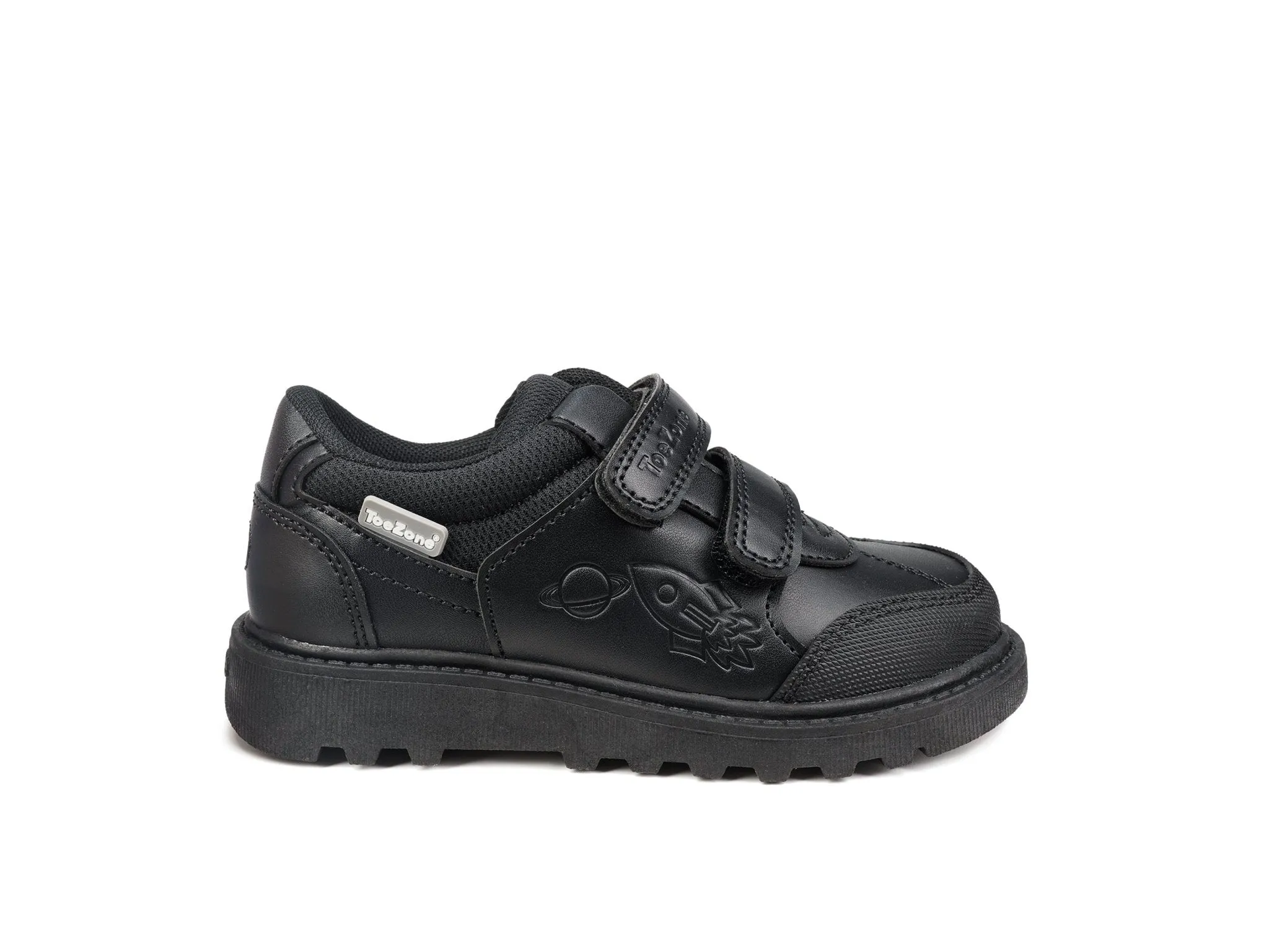 CADE - Black Space Themed School Shoes (Wide Fit)