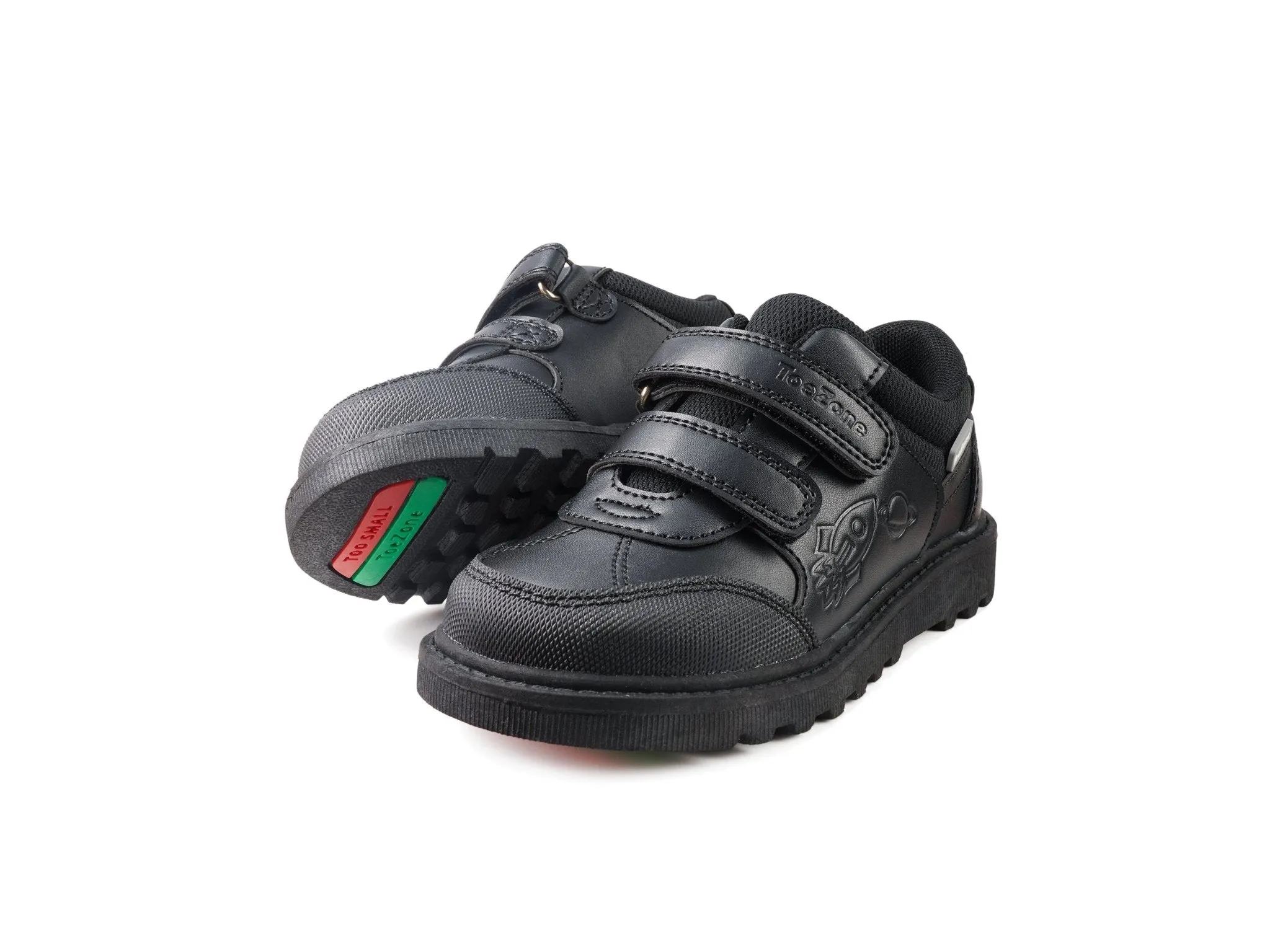 CADE - Black Space Themed School Shoes (Wide Fit)