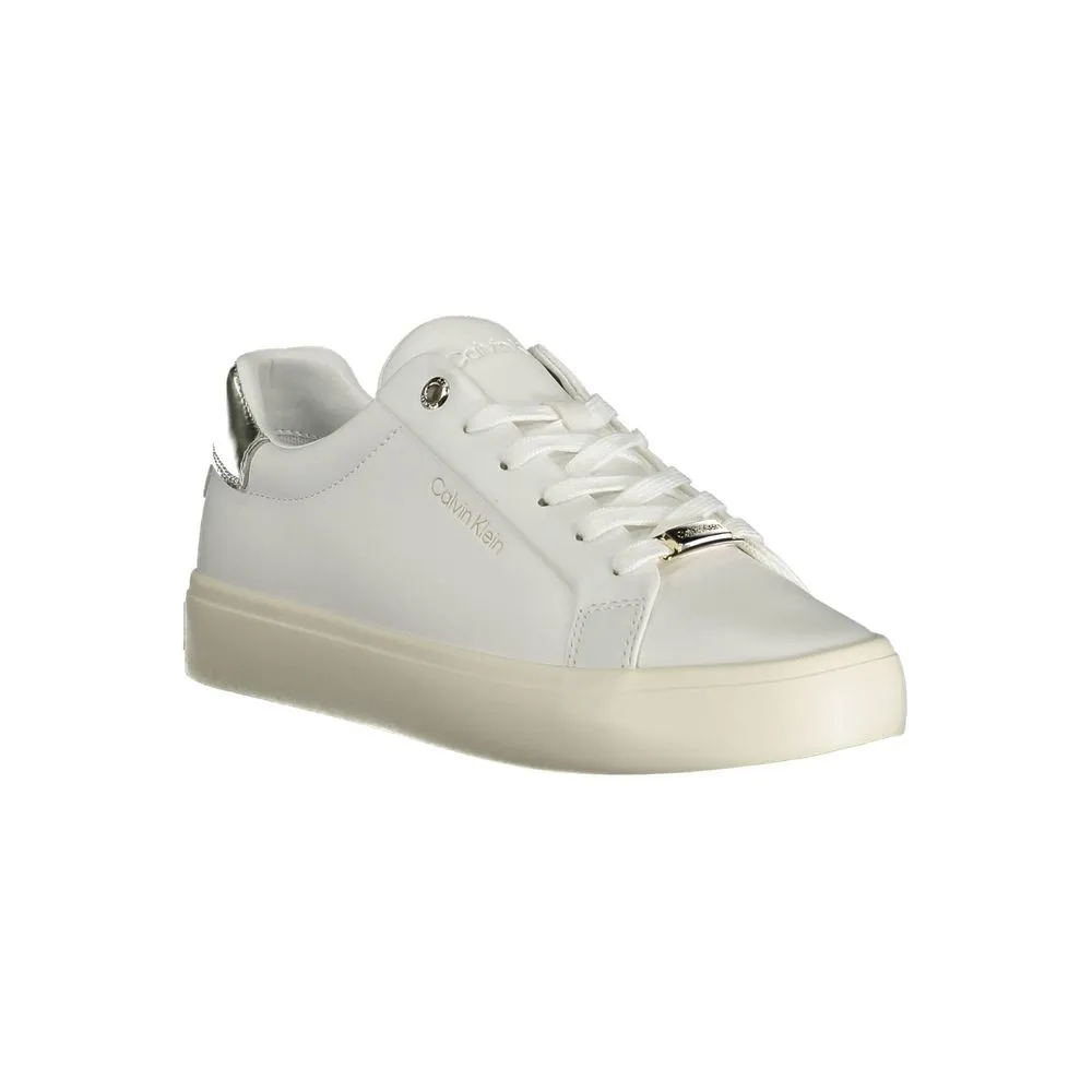 Calvin Klein Elegant White Contrast Lace-Up Sneakers