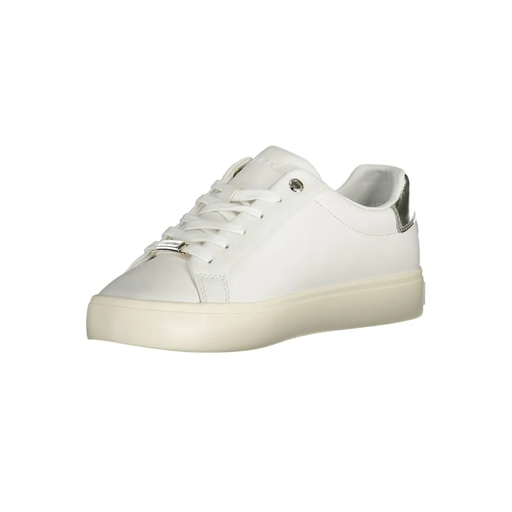 Calvin Klein Elegant White Contrast Lace-Up Sneakers