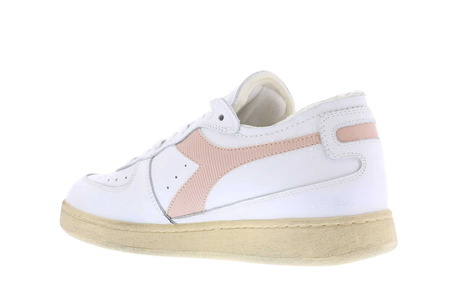 Dames Mi Basket Row Wit/Oudroze