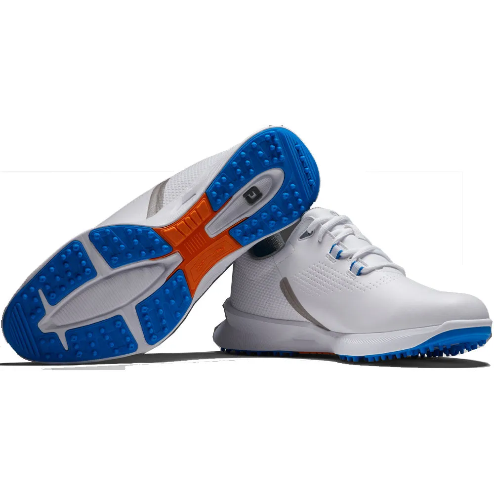 FootJoy Fuel Waterproof Spikeless Shoes - White/Grey/Blue
