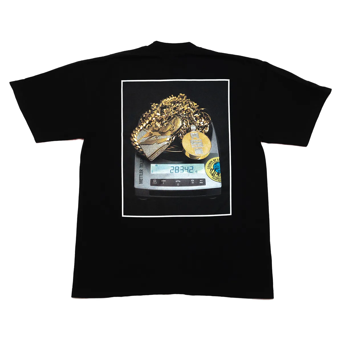 Grams & Gold Chains (Photo) T-shirt - Black/White
