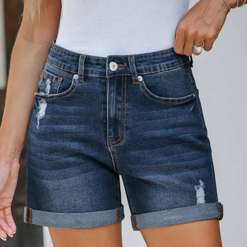 High Rise Denim Shorts – Comfortable and Versatile for Casual Outfits