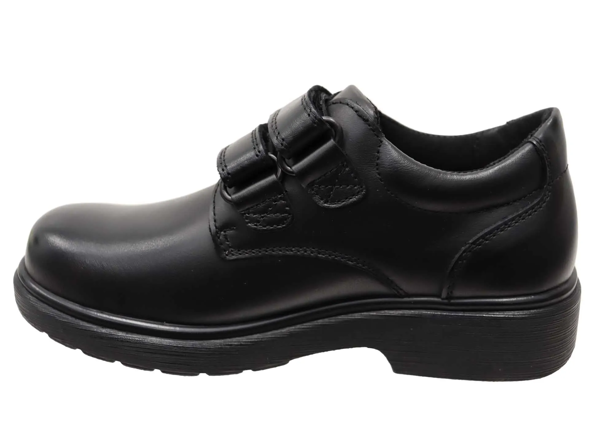 Koala By Grosby Kairan Adjustable Strap Leather School Shoes