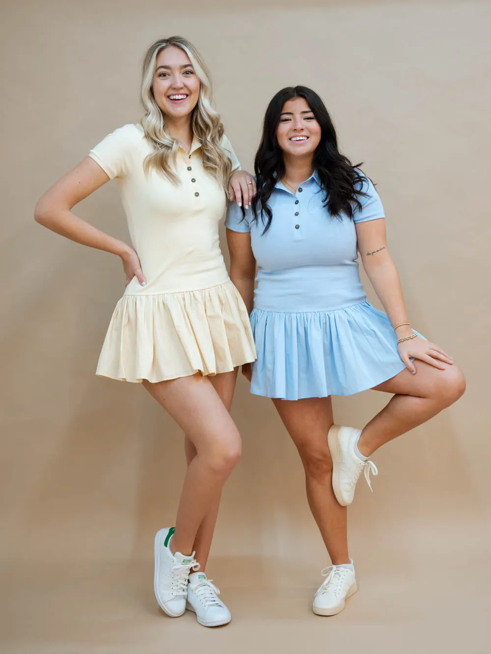 Lucy Casual Collared Dress - Lemon