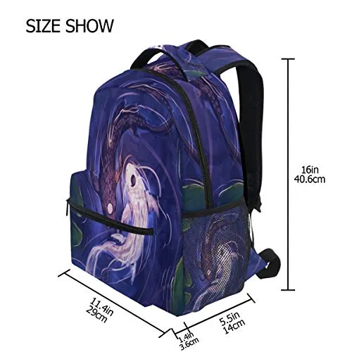 Nander Laptop Travel Backpack Gossip Koi Fish Large Capacity Business College Student School Bookbags
