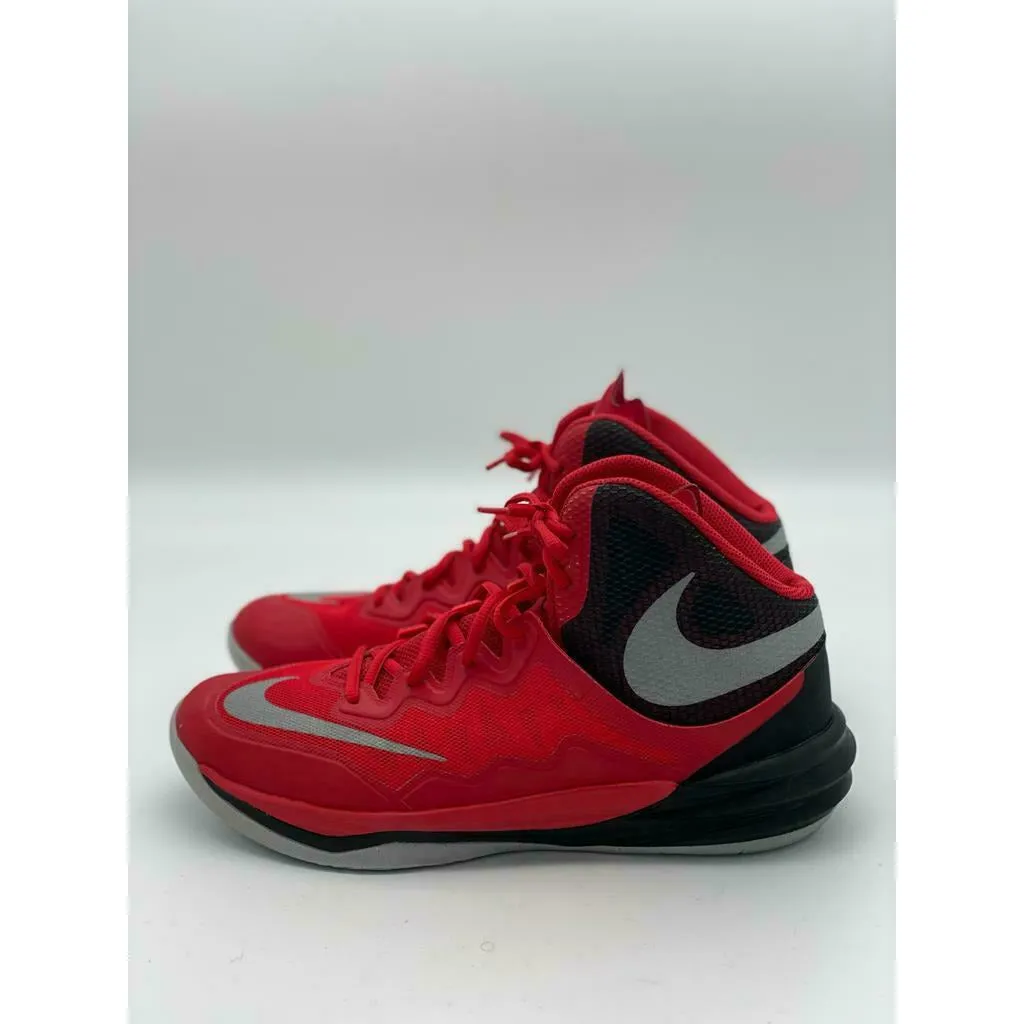 Nike Prime Hype DF II Basketball Shoes, Red/Black/Silver, Size 10