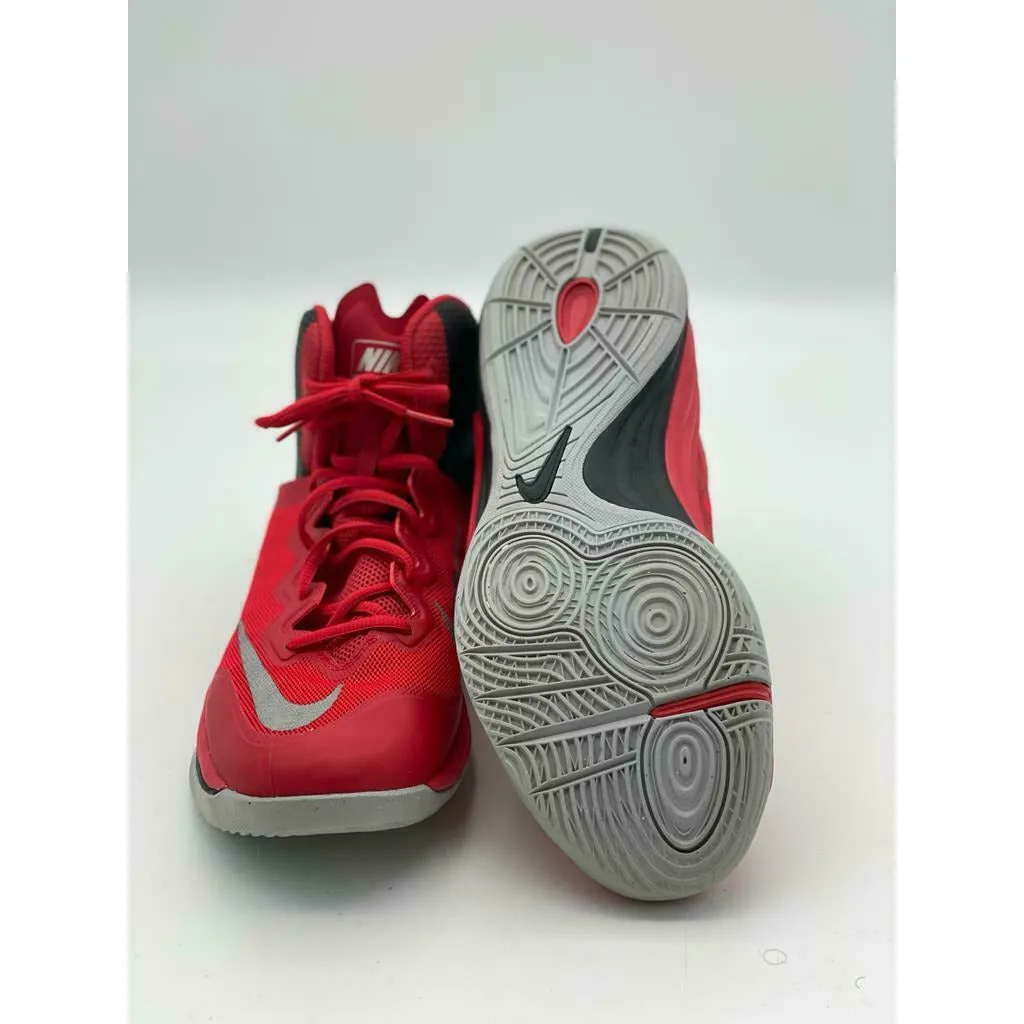 Nike Prime Hype DF II Basketball Shoes, Red/Black/Silver, Size 10