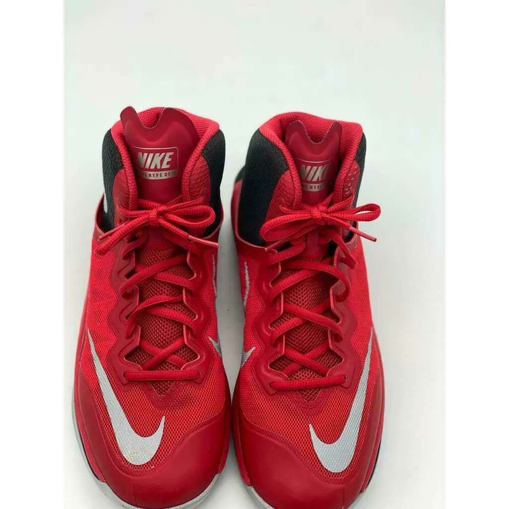 Nike Prime Hype DF II Basketball Shoes, Red/Black/Silver, Size 10