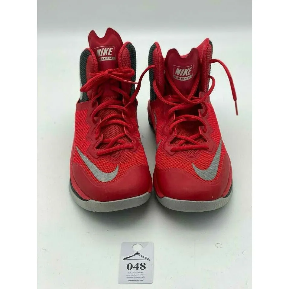 Nike Prime Hype DF II Basketball Shoes, Red/Black/Silver, Size 10