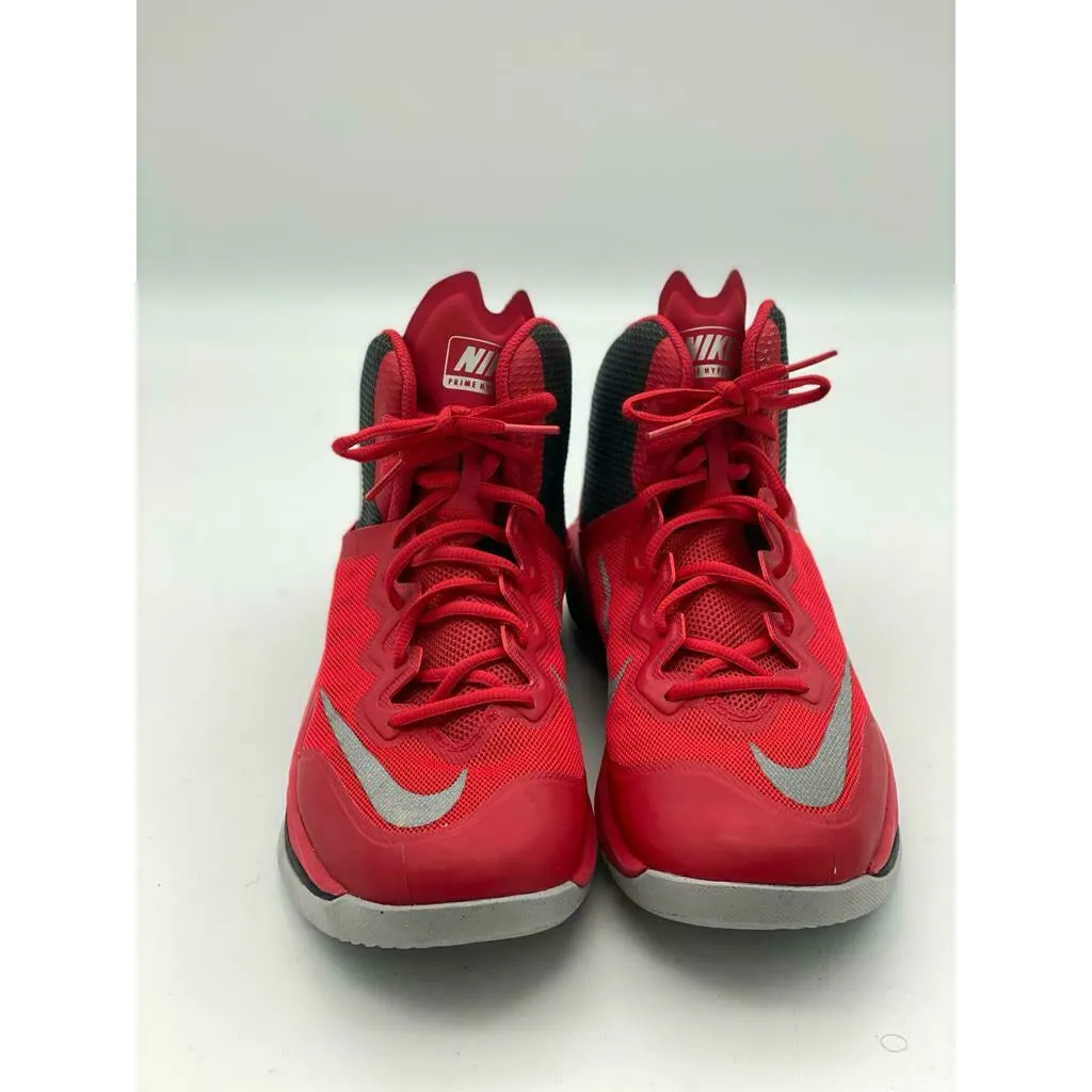 Nike Prime Hype DF II Basketball Shoes, Red/Black/Silver, Size 10