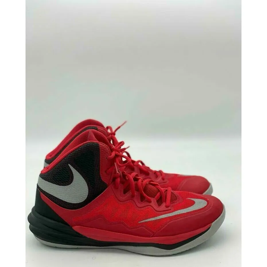 Nike Prime Hype DF II Basketball Shoes, Red/Black/Silver, Size 10