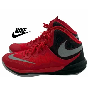 Nike Prime Hype DF II Basketball Shoes, Red/Black/Silver, Size 10