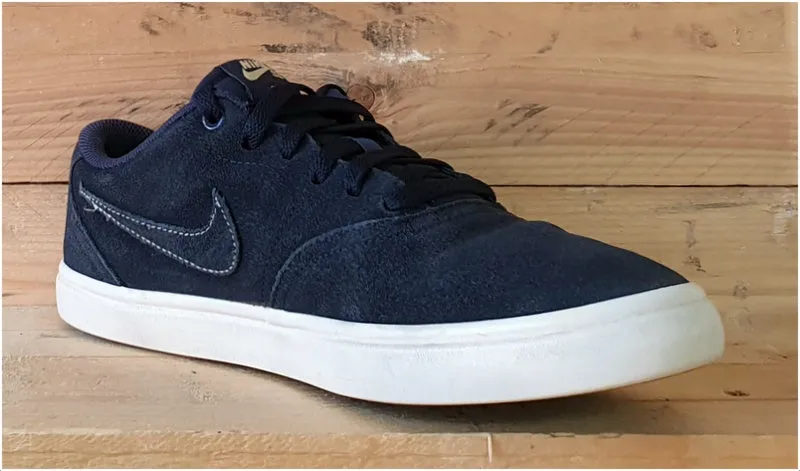 Nike SB Check Solar Soft Low Suede Trainers UK7/US8/EU41 843895-402 Navy Blue
