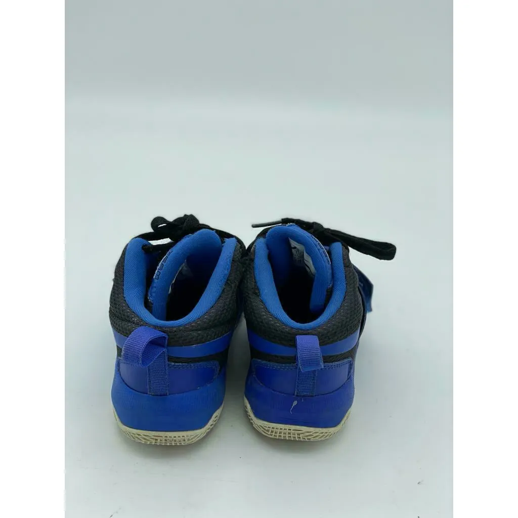 Nike Team Hustle D8 Boys Basketball Shoes Royal Blue White Black Top Strap Sz 1Y