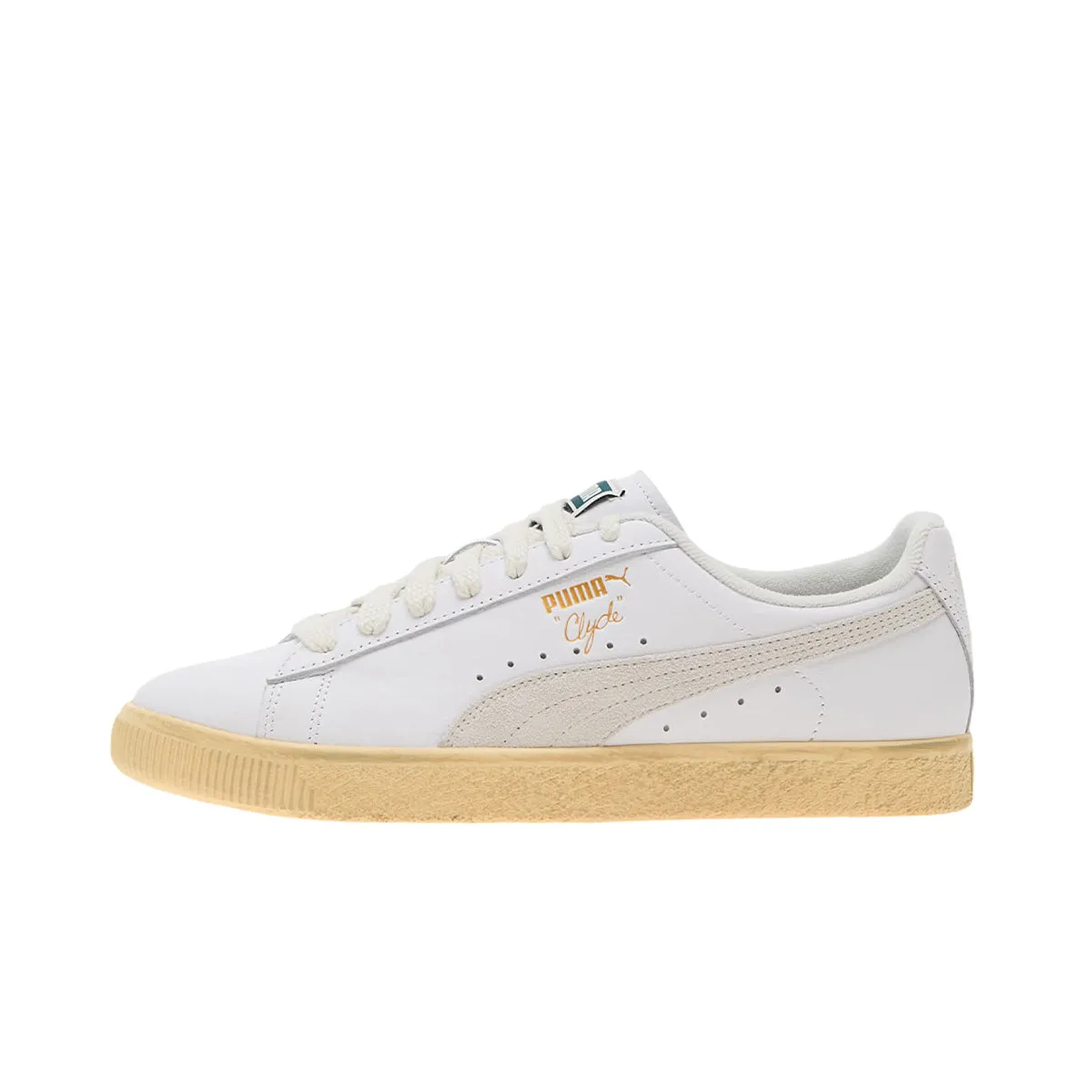 Puma Mens Clyde Vintage Athletic Shoes 394687-04 White