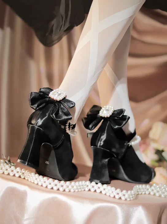 Pure Tea For Dream~Transatlantic Love Poem~Sweet Elegant Lolita  Mid-Heel Daily Shoes