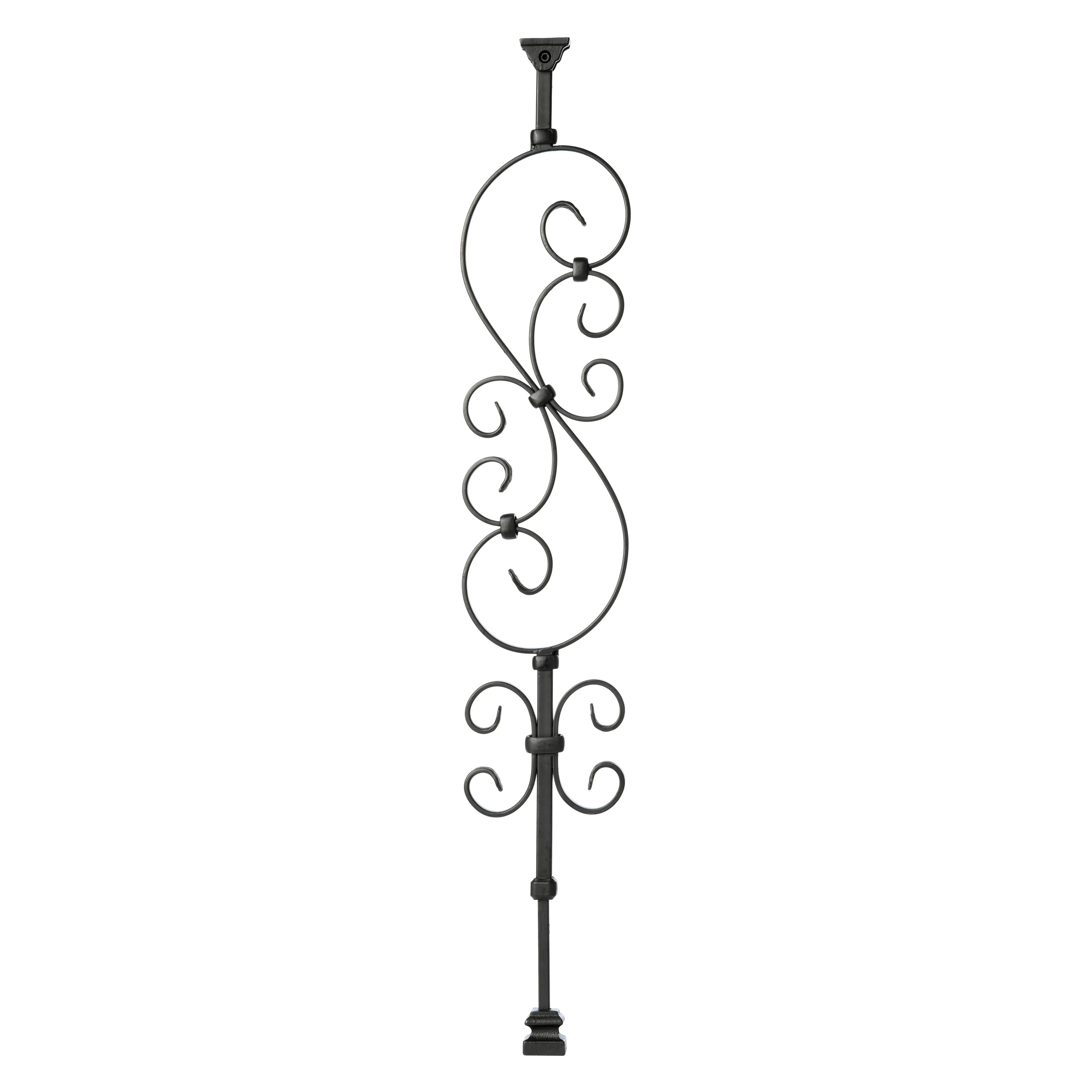 "Ole Iron Slides" - 1/2" Square x 30"-38"H Standard Scroll Adjustable Hollow Iron Baluster (ISSCR)