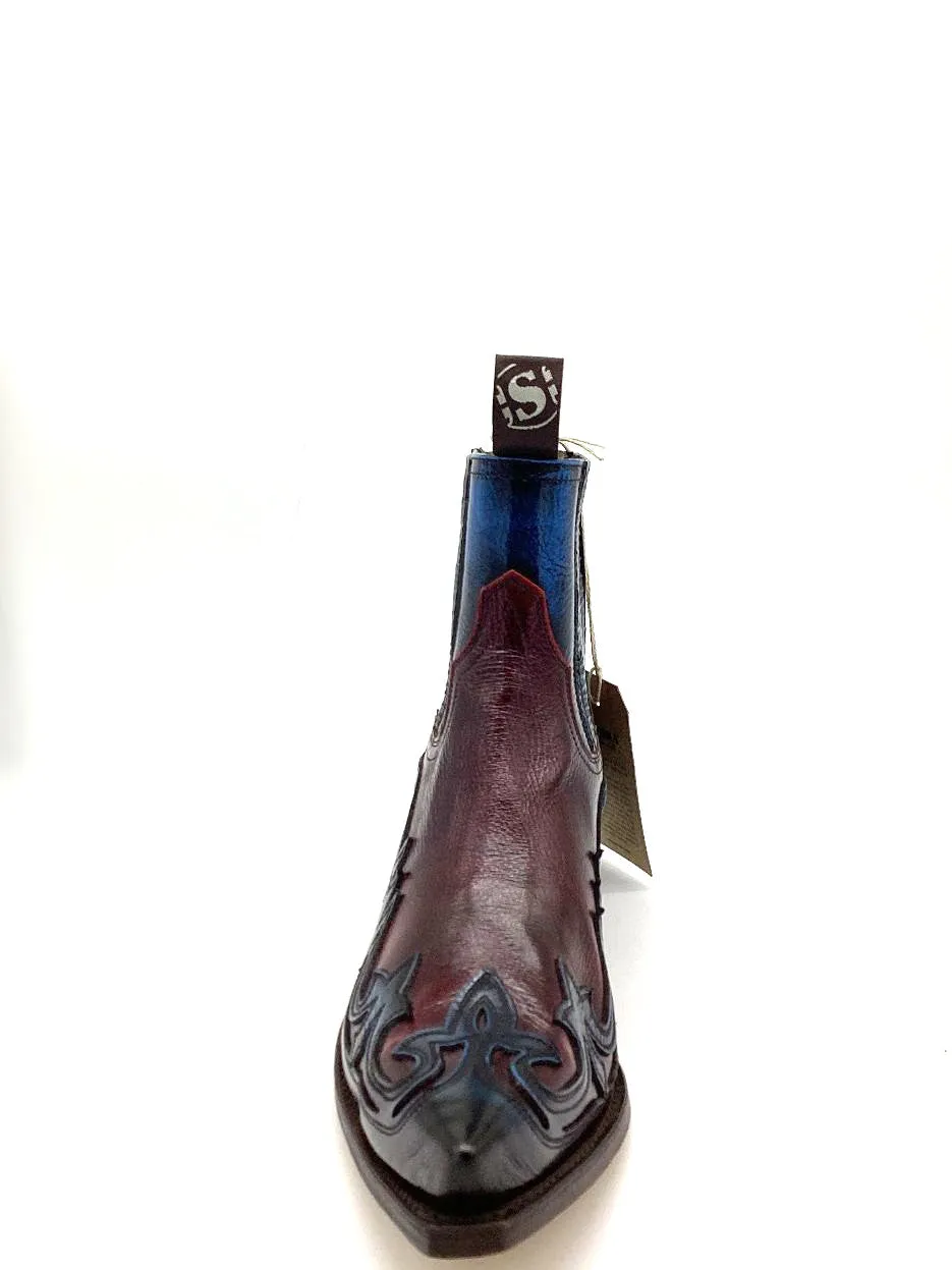 Sendra Boots Stiefelette Navy/Rot Echtleder Western/Cowboy Exklusiv & Limitiert