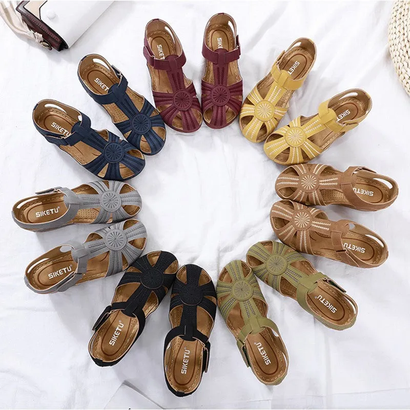 SIKETU | Retro Hollow-out Wedges With Closed Toe