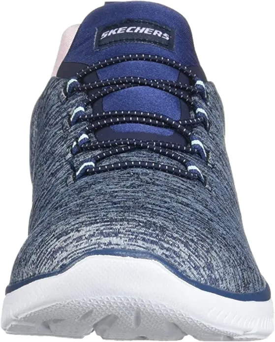 Skechers Summits-Quick Getaway Navy/Pink Slip On Low Top Fashion Sneakers