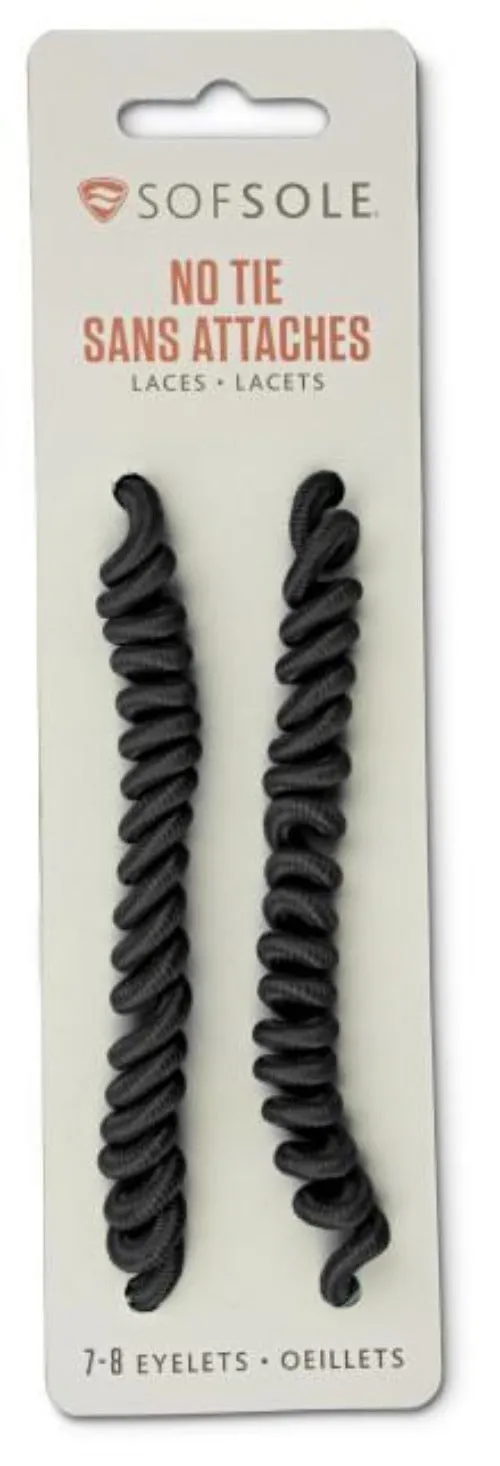 SofSole Curly No Tie Laces Black or White options - F