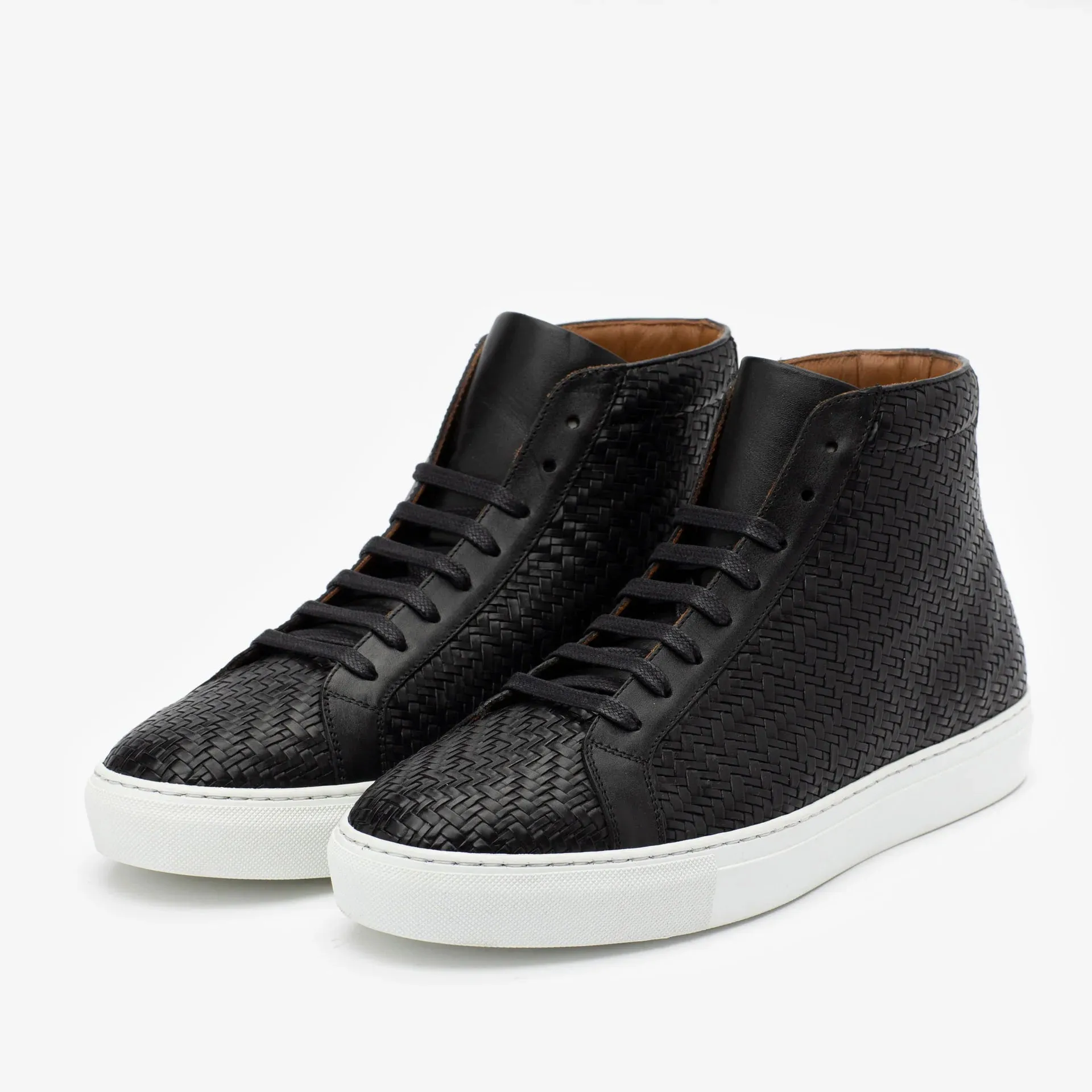 TAFT Black Woven Hightop Sneaker