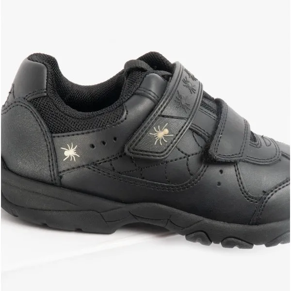 TARANTULA Boys Leather Touch Fasten School Shoes Black