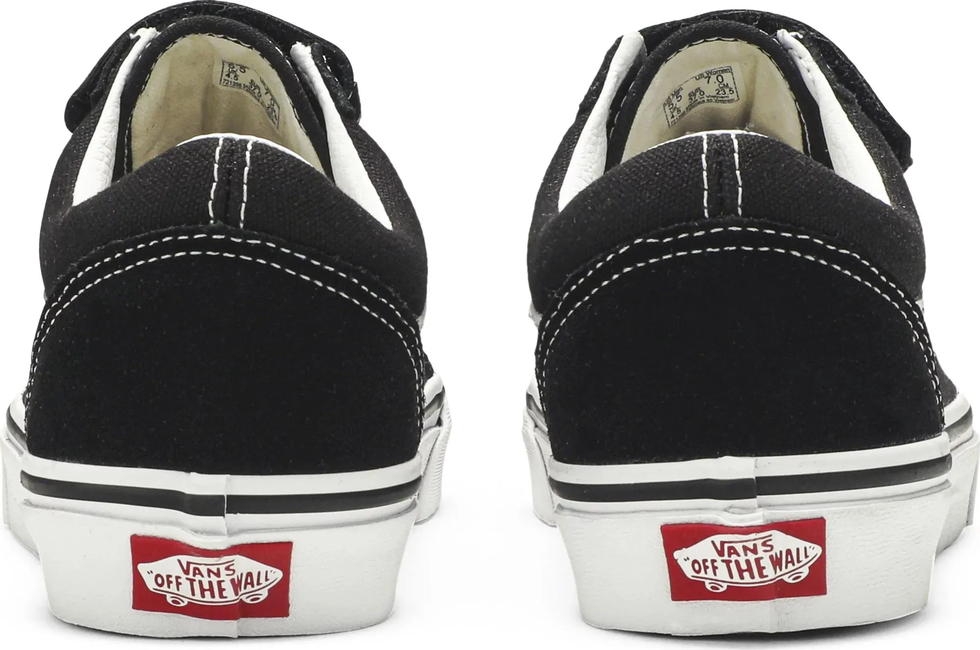.Vans Old Skool Velcro Black White Mens (VNA3D29OIU) - VOC - R1L6