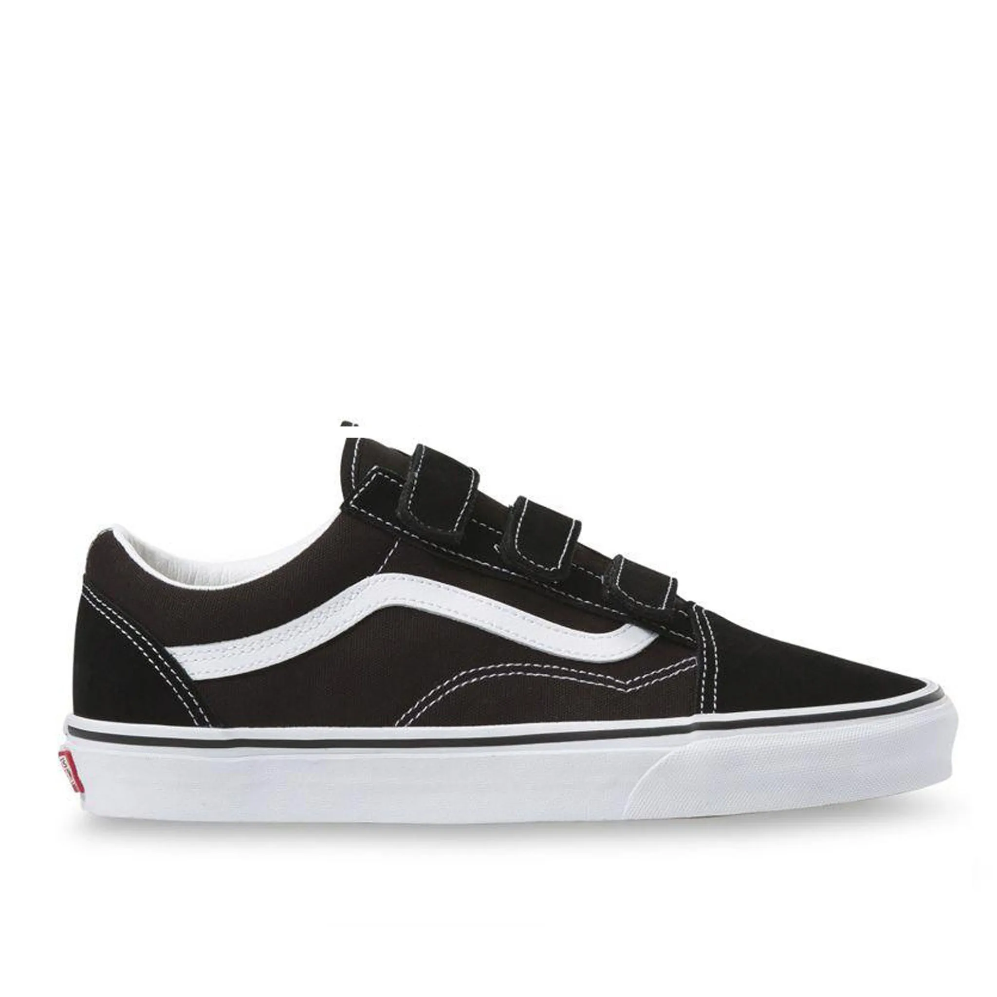 .Vans Old Skool Velcro Black White Mens (VNA3D29OIU) - VOC - R1L6