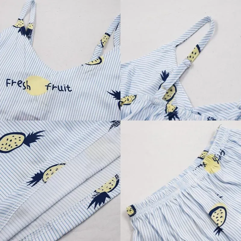 Women's Pineapple Print Pajama Set