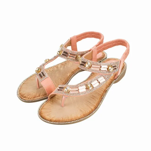 Women's shoes sandals women  summer blue grid striped flat shoes